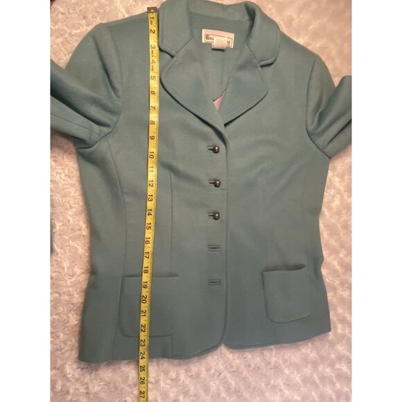 Vtg Elliott Lauren Wool Blend Tailored Blazer Sz 8 Ornate Buttons Seafoam Green - Picture 5 of 7